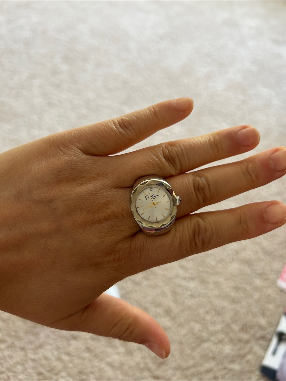 Jessica Simpson elastic ring watch.